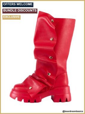 Women's Mid Calf Western Fold Over Boots Block Heel Leather
